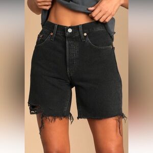 Levi’s 501 Mid Thigh Denim Shorts in Lunar Black